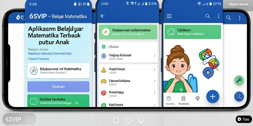 Antarmuka aplikasi 6SVIP yang menarik untuk belajar matematika.
