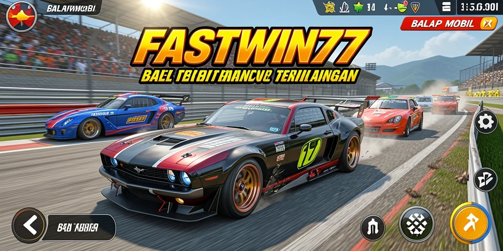 Tampilan antarmuka balap mobil yang menarik dan intuitif.